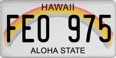 HI license plate FEO975