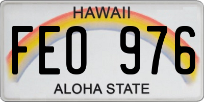 HI license plate FEO976