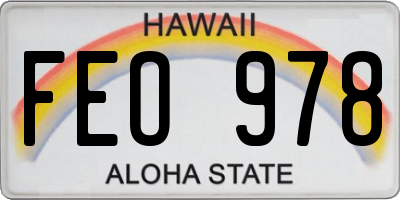 HI license plate FEO978