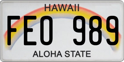 HI license plate FEO989