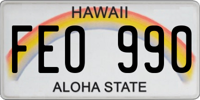 HI license plate FEO990