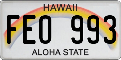 HI license plate FEO993