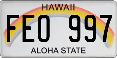 HI license plate FEO997