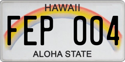 HI license plate FEP004