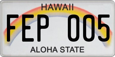 HI license plate FEP005
