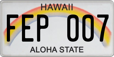 HI license plate FEP007