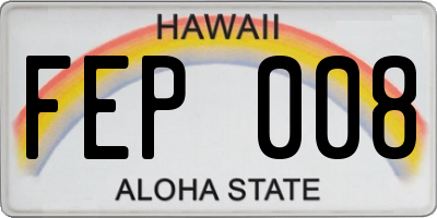 HI license plate FEP008