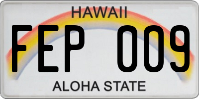 HI license plate FEP009