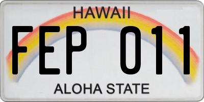 HI license plate FEP011