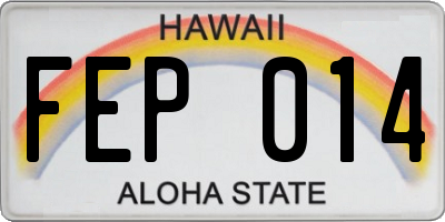 HI license plate FEP014