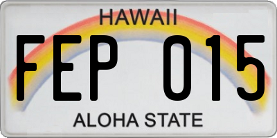 HI license plate FEP015