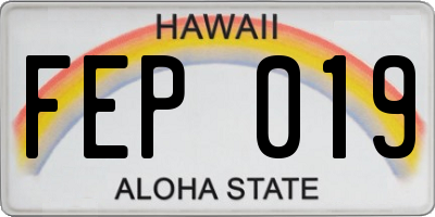 HI license plate FEP019