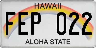 HI license plate FEP022
