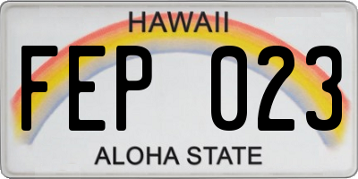 HI license plate FEP023