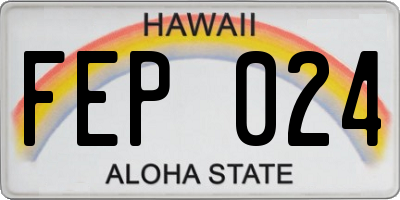 HI license plate FEP024