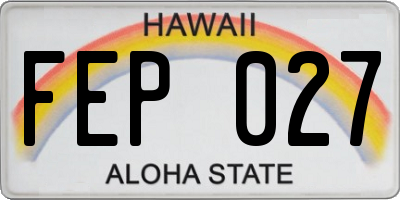 HI license plate FEP027