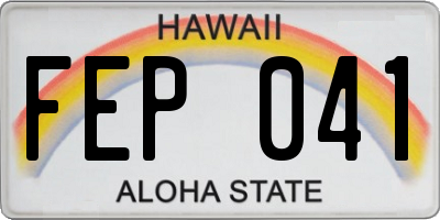HI license plate FEP041