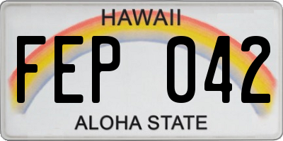HI license plate FEP042
