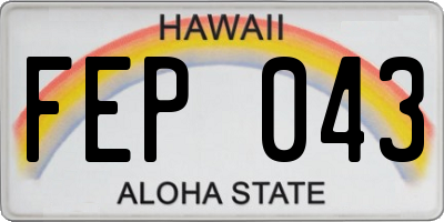 HI license plate FEP043