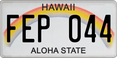 HI license plate FEP044