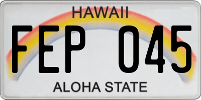 HI license plate FEP045