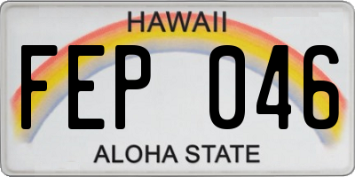 HI license plate FEP046