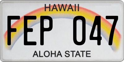 HI license plate FEP047