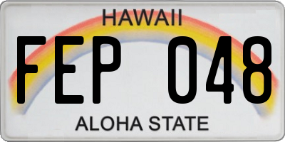 HI license plate FEP048
