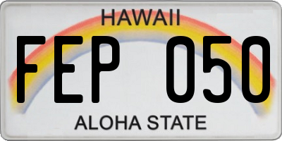 HI license plate FEP050