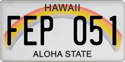 HI license plate FEP051