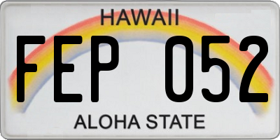 HI license plate FEP052