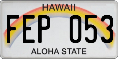 HI license plate FEP053