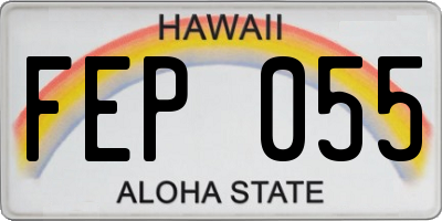 HI license plate FEP055