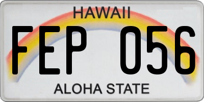 HI license plate FEP056