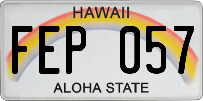 HI license plate FEP057