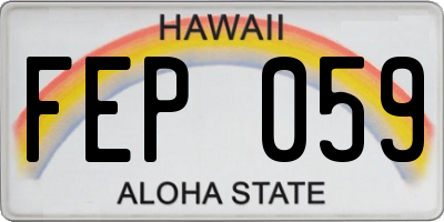HI license plate FEP059