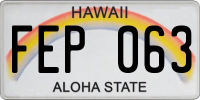 HI license plate FEP063