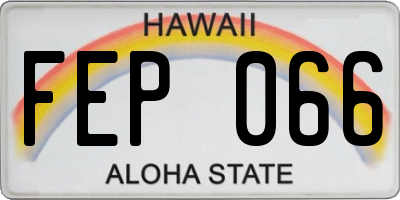 HI license plate FEP066