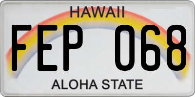 HI license plate FEP068