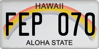 HI license plate FEP070