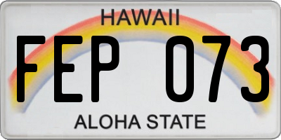 HI license plate FEP073