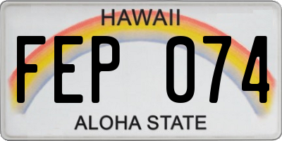 HI license plate FEP074