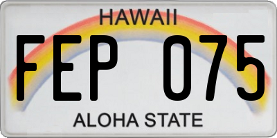 HI license plate FEP075