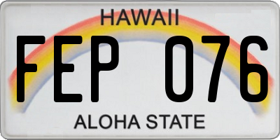 HI license plate FEP076