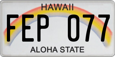 HI license plate FEP077