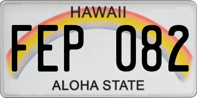 HI license plate FEP082