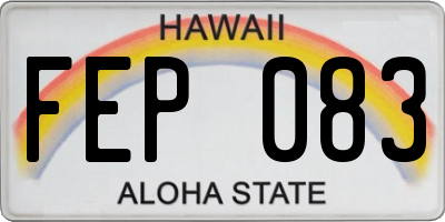 HI license plate FEP083