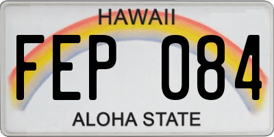 HI license plate FEP084