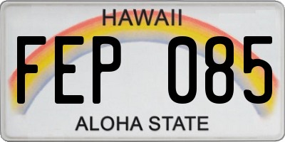 HI license plate FEP085