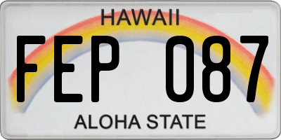 HI license plate FEP087